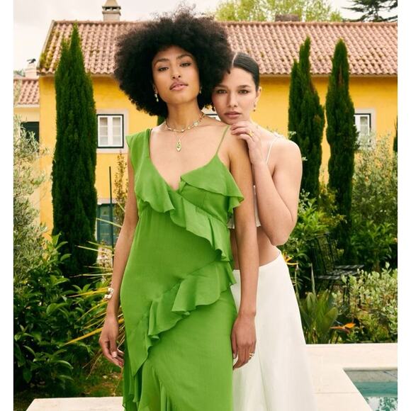 RARE!!! MANGO Chiffon Midi Dress NWT - Picture 5 of 13